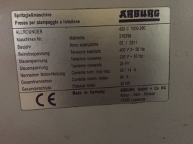 Thumb1-ARBURG Allrounder 420 C 1000-290 In 5428 AR 100 11